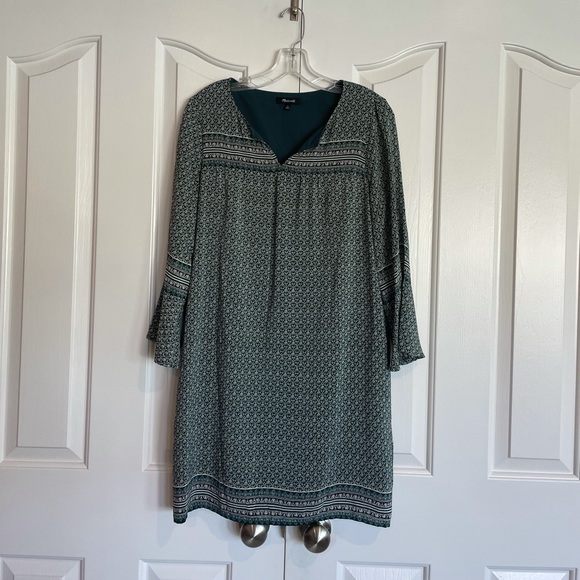 Madewell Starland Boho 💯% Silk Dress Size M EUC - Picture 4 of 14